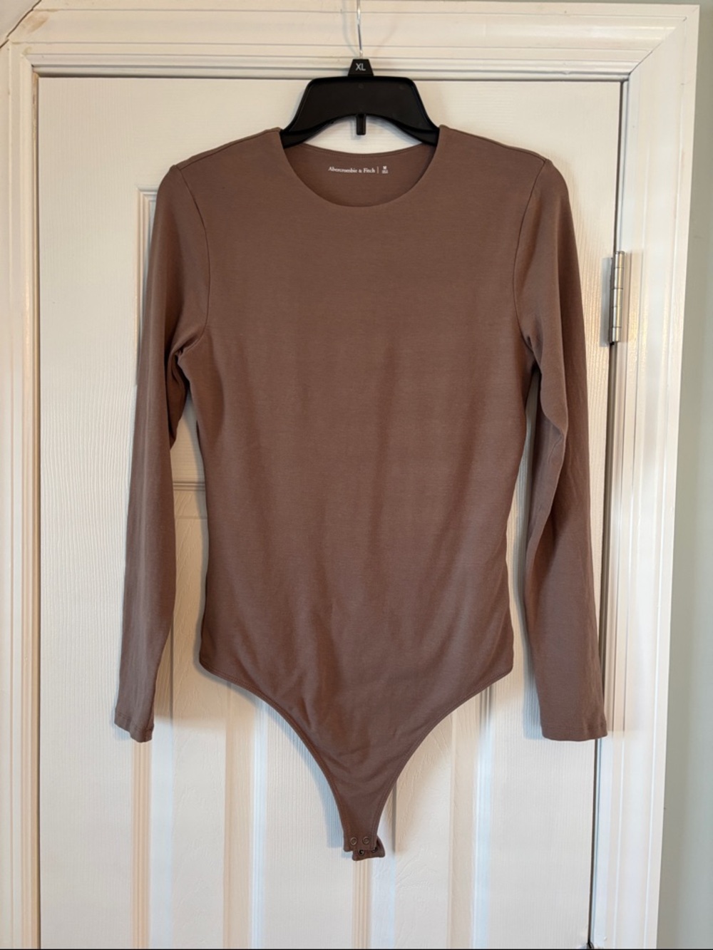 Abercrombie & Fitch Long Sleeve Bodysuit in Taupe